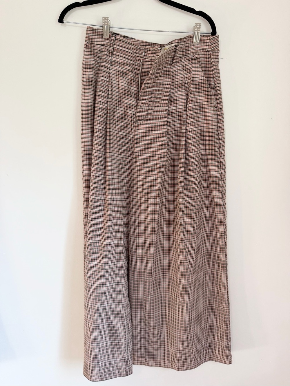 Anthropologie Maeve The Avery Pleated Wide-Leg Trousers by Maeve: Plaid size 6